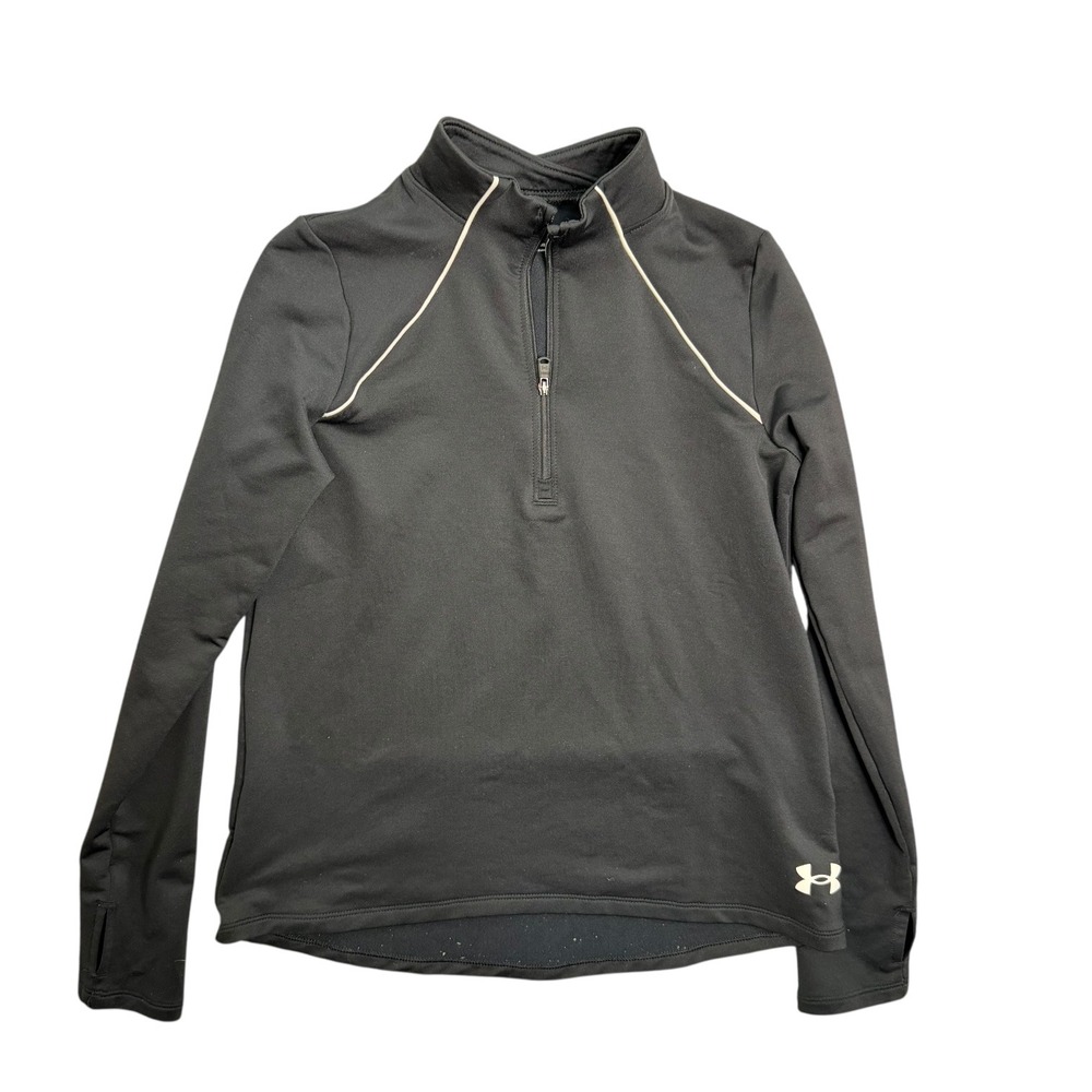 Under Armour ColdGear Black Long Sleeve 1/4 Zip Athletic Pullover Youth Medium